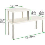 Keukenplank met 2 planken - Slank bordenrek voor werkbladen en kasten - Twee lagen metaal en roestvrij staal afdruiprek voor keuken
