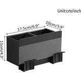 Houder - Tandenborstel Badkamer Zwart Ruimte Aluminium 2 Gleuven Tandenborstelbeker Opbergdoos Zonder boren Automatische installatie - Zelfklevend