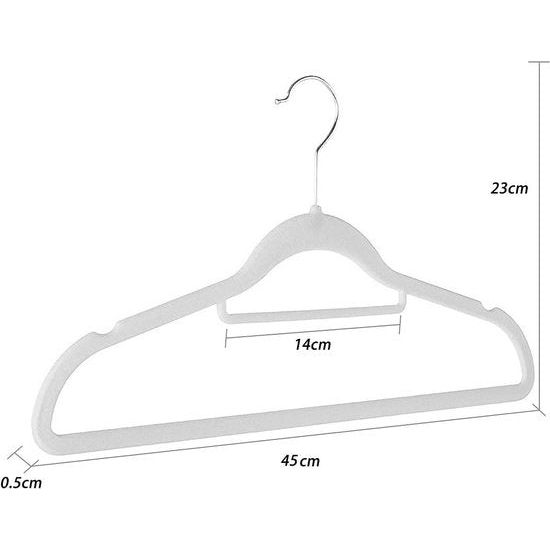 Kleerhangers, hangers van fluweel met 2 antislip inkepingen, dasorganisator en 360° haken, ruimtebesparende beugel voor bretels, mantels, jassen en pakken (beige, 20)