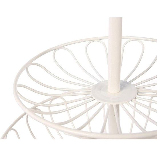 3-trapse decoratieve fruitmand, wit, 33 x 33 cm