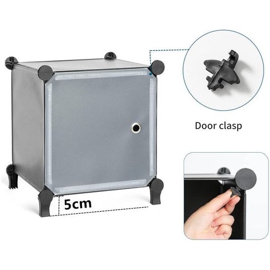 Insteekplank 6 kubussen opbergsysteem combinatieplanken met deuren plankkubus doe-het-zelf multifunctioneel reksysteem plank modulair voor woonkamer, slaapkamer, badkamer zwart