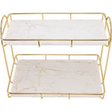 Badkamer-opbergrek, goud-wit, 2 niveaus, make-uprek, menselijke structuur, antislip toonbank-organizer (groot) Badkamer opbergrek, goud-wit, 2 niveaus, make-uprek, menselijke structuur, antislip toonbank-organizer (groot)