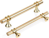 6 stuks T-meubelgrepen, 128 mm, keuken, gouden deurgrepen voor keuken, kastgrepen, ladegrepen, T-stanggreep, keukengrepen, kastgrepen, zinklegering, inclusief schroeven