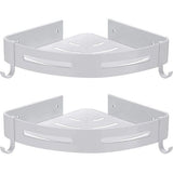 Hoomtaook doucheplank hoekplank douchemand douchebakken zonder boren voor badkamer, space aluminium, matte afwerking, badkamerplank, 2 stuks zwart