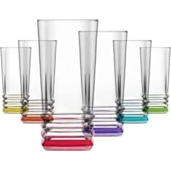 6 x waterglazen, sapglazen, drinkglazen, highballglas, modern, voor water, sap, cocktail, 335 ml