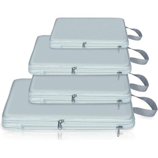 Kofferorganizerset, 4-delig, ultralichte pakketten, kofferpakketten, S/M/L/XL, inpakbare bussen, inpakbare bussen voor kledingbekers, als bagage-organizerset (donkergrijs)