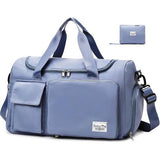 Sporttas voor dames en heren, reistas met schoenenvak en nat vak, groot, opvouwbaar, gymtas, waterdichte zwemtas, lichte trainingstas, jongens, meisjes, duffeltas voor sport, fitness, reizen,