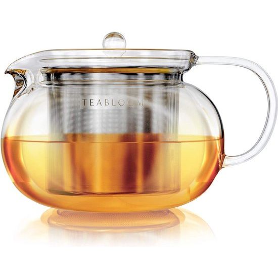 Teabloom Kyoto 2-in-1 Theepot en Fluitketel – Geschikt voor Fornuis en Magnetron Theepot met Uitneembaar Filter voor Losse Thee – Capaciteit 3 - 4 Koppen / 1050 ml