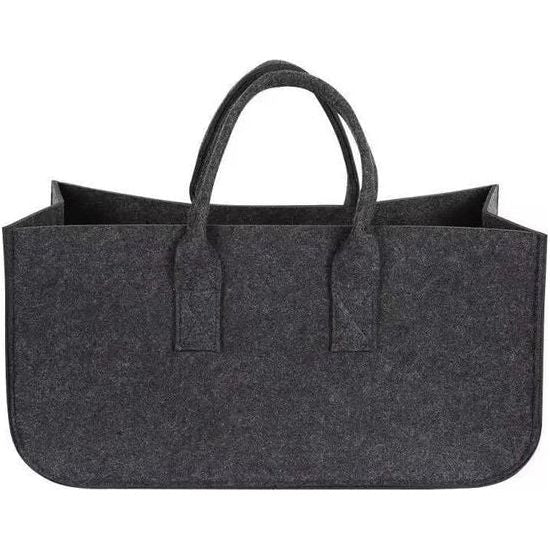 Pak van 2 vilten tassen, shopper, groot, vilten tas met handvat, vilten mand, groot, vilten tas, dames, brandhouttas, vilt, opvouwbaar, brandhoutmand, vilthouten mand voor hout, kranten, brandhout