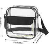 Statium goedgekeurde draagtas, transparante crossbody schoudertas met verstelbare riem voor werk, sport, games, concerten, zwart