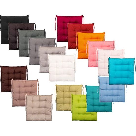 Stoelkussen / tuinzitkussen met 9-punts stiksel in verschillende uitvoeringen