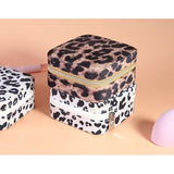 Sieradendoos, kleine reissieradenorganizer, opbergkoffer voor halsketting, oorbellen, armbanden, ringen, fluweel, luipaard, sieraden, geschenkbox voor meisjes en vrouwen (luipaard)
