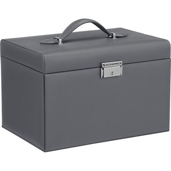 Sieradendoosje met fluwelen voering in grijs