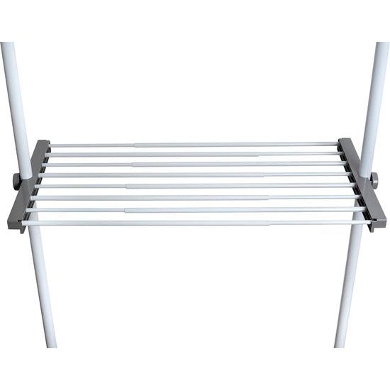 Telescopisch verstelbaar kledingopbergsysteem met schoenenrek, in staal