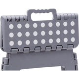 Kleine opvouwbare kruk | Opvouwbare kruk voor kinderen en volwassenen | Draagbare en opvouwbare vouwkruk | 150kg draagvermogen | Kruk voor keuken, badkamer, camping, tuin | 27 cm hoog | Grijs