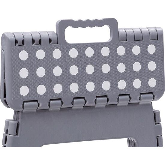 Kleine opvouwbare kruk | Opvouwbare kruk voor kinderen en volwassenen | Draagbare en opvouwbare vouwkruk | 150kg draagvermogen | Kruk voor keuken, badkamer, camping, tuin | 27 cm hoog | Grijs