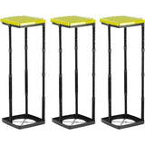 Trash bag stand, trash bag holder up to 120 liters, set of 3, yellow lid, adjustable in height, odorless, yellow bag stand with clamp ring.