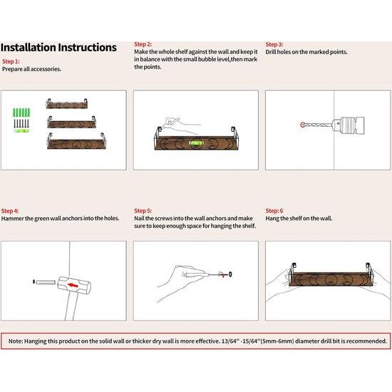 Wandrek, set van 3, zwevende houten planken met maanfase-metalen decoratie, ideaal voor keuken, badkamer, kantoor en woonkamer, praktische opslag en stijlvolle decoratie