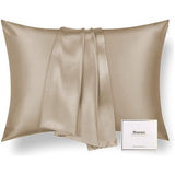 Zijden kussensloop 40 x 80 cm voor haar en huid met verborgen ritssluiting, beide zijden 100% 19 Momme moerbeizijde kussensloop, 1 stuk (taupe)