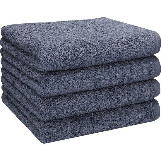 4-pack handdoeken set handdoek afmeting 50x100 cm 100% katoen kleur donkergrijs