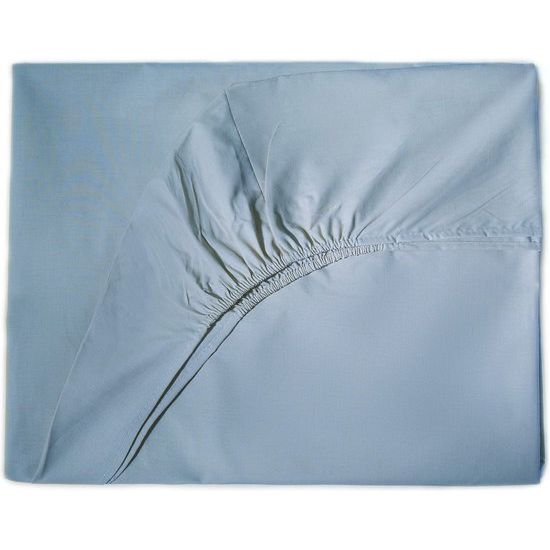 100% katoenen eenpersoonslakenset, eenpersoons hoeslaken 90 x 200 cm, bovenlaken 160 x 280 cm, 1 kussensloop 50 x 80 cm, lichtblauw