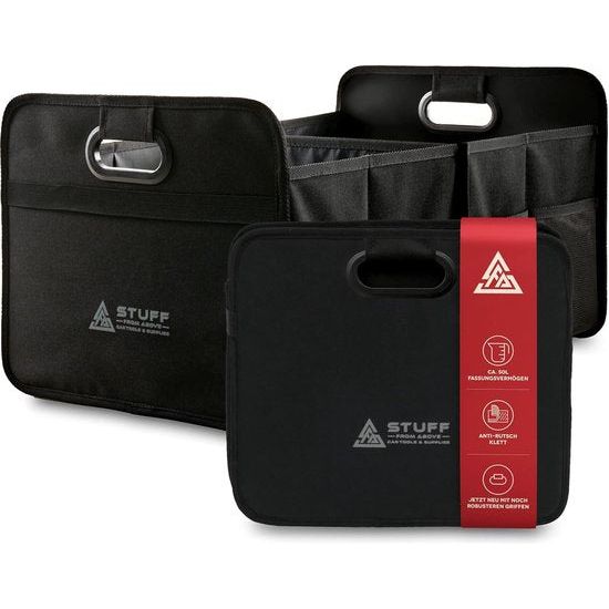 Grote kofferbaktas van polyester, 57 x 35 x 30 cm, auto-organizer met klittenband, accessoire voor kofferbak, opvouwbare tas, boodschappentas, opvouwbaar box-organizersysteem, draagtas