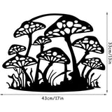 Metalen paddenstoel muur decoratie paddenstoel muur kunst hangende paddenstoel decoratie voor binnenruimtes buiten keuken eetkamer woonkamer slaapkamer slaapzaal patio tuin boerderij decor, zwart, 43 x 33 cm