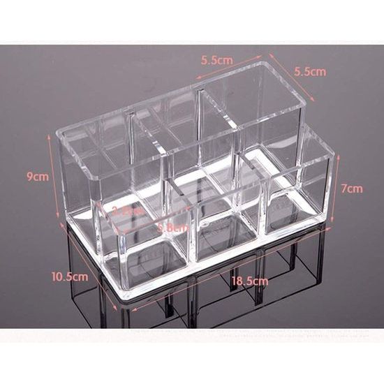 Make-up organizer borstelhouder 6 secties acryl cosmetische opbergkoffer standaard voor make-up, thuis, op kantoor, badkamer