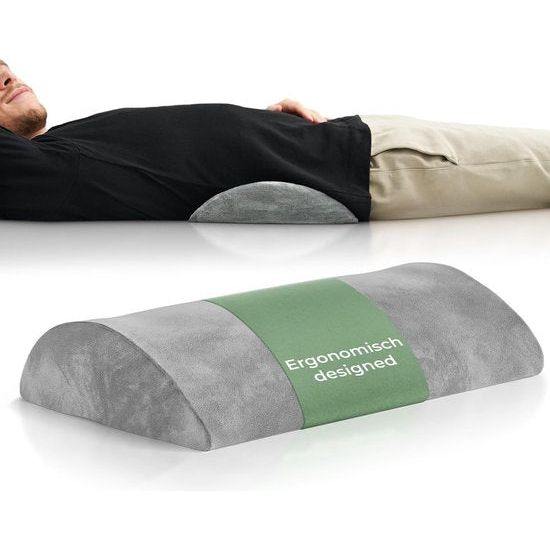 Lumbar pillow, lumbar support pillow for bed and couch to support the back, lumbar support pillow, lumbar support pillow, gray. Lendenkussen, lendensteunkussen voor bed en bank om de rug te ondersteunen, lendensteunkussen, lendensteunkussen, grijs.