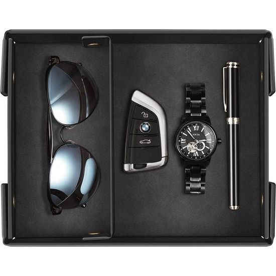 Leeg opbergvak voor mobiele telefoon, sieraden, sleutels, portemonnee, kleingeld en kantooruitrusting, zwart