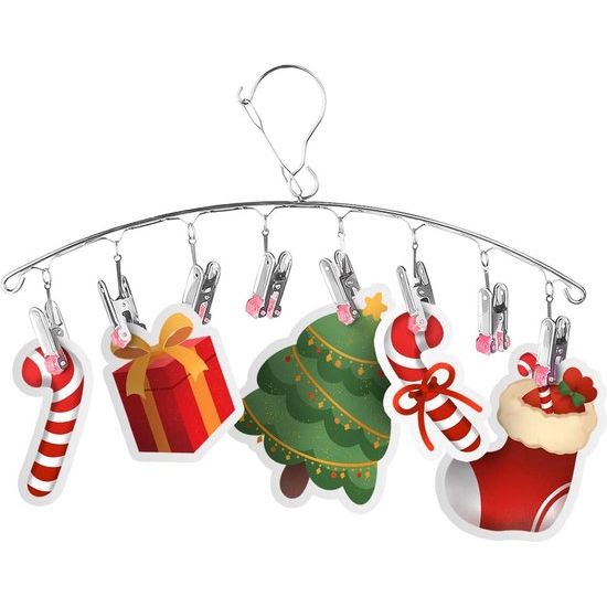 2 stuks roestvrijstalen droogrek, druppelkleerhanger, sokkenhanger, met 8 wasknijpers voor sokken, handschoenen, beha, sjaals, snelle verwijdering van kleding van de hanger, winddicht, rood