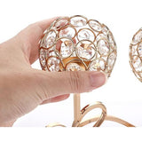 Gouden S-vormige kristallen kandelaar 3-armige kristallen schalen gemaakt van glas Metalen kandelaar Theelicht Decoratieve kandelaar Kaarsenhouder voor Kerstmis Halloween Bruiloft (groot)