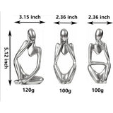 3 stuks denker beelddecoratie abstract standbeeld hars sculptuur figuren denker decoratie woonkamer boekenkast slaapkamer kantoor