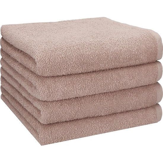 Set van 4 handdoeken handdoeken handdoeken afmetingen 50x100 cm 100% katoen kleur cappuccino