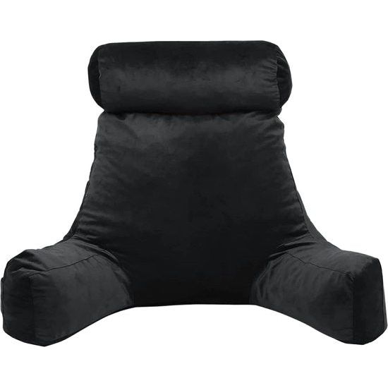 Crushed Foam Reading Cushion - Ideal for Reading - Neck Support Pillow (Black)