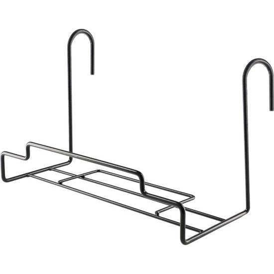 KADAX - Bloemenbakhouder, bloempothouder voor leuningen, balkon, terras - bloembak, binnen en buiten, plantenstandaard, plantenhouder van staal, bloembakhouder met haken - Zwart, 14cm