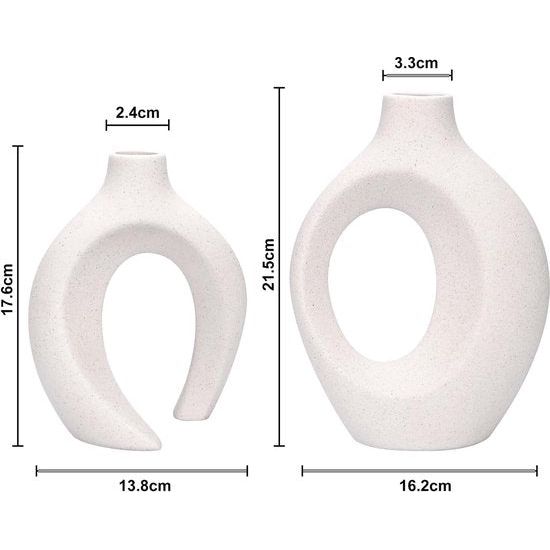 Witte keramische vaas, set van 2 pampasgras vazen Witte keramische vaas, set van 2 pampasgras vazen