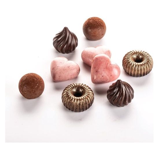 3D pralinevorm spiraal - vorm van 11, 21,5 x 10,5 x 2,5 cm, bruin