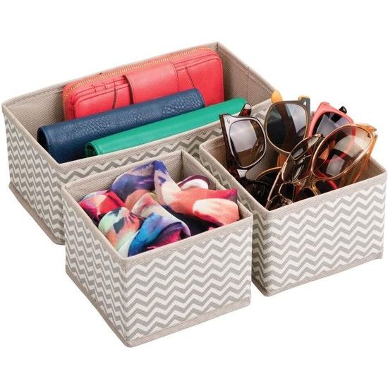 Opbergdoos, bijpassende stoffen doos voor sokken, kleding, leggings enz., grote organizer met lades voor slaap- en kinderkamers, taupe/natuurlijk wit