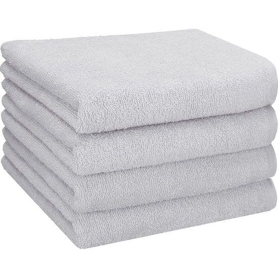 4-pack handdoeken set handdoeken afmeting 50x100 cm 100% katoen kleur zilvergrijs -