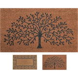 Kokosdeurmat, deurmat voor buiten en binnen, representatieve en decoratieve vuilvangmat voor uw voordeur, wasbare vuilvangmat, met antislip PVC, deurmat 40x70 cm (Levensboom)