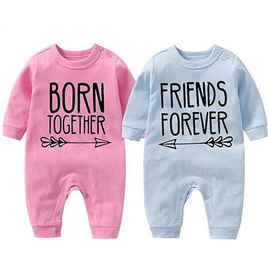 culbutomind Baby tweelingen rompertje body jongen meisje beste vrienden voor altijd leuke baby geschenken geboorte grappige babykleding