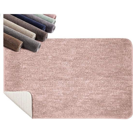 Badkamertapijt, oudroze, 50 x 80 cm, antislip, wasbaar, hoogwaardige badmat van 100% polyester, extreem absorberend, ultrazacht