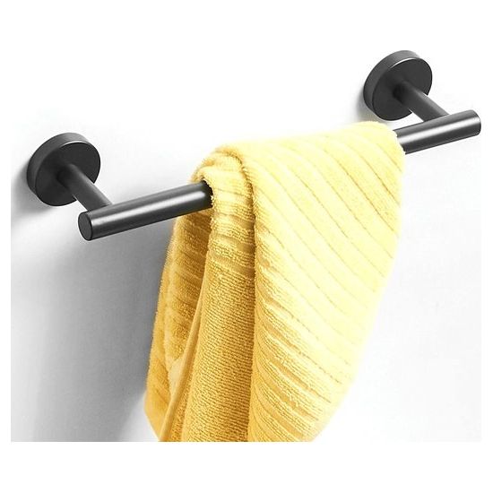 Modern badkamerhanddoekrek roestvrij staal zwart geverfd 30 cm handdoekrek elegante wandhouder Leekayer