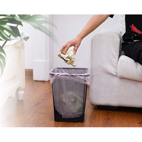 Set van 3 metalen prullenbakken van draadgaas, vierkante prullenbak van lichtgewicht gaas, vuilnisbak, papierbak van gaas voor op kantoor