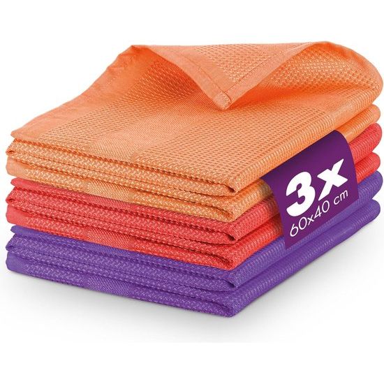 3 x poetsdoeken voor je huishouden, pluisvrije raampoetsdoeken voor streepvrije ruiten, absorberende microvezeldoeken voor keuken en badkamer, microvezeldoeken, microvezel Putzuch