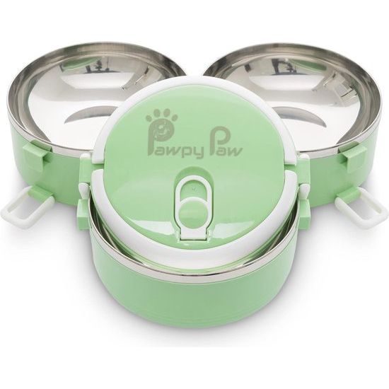 Reisvoerbak van roestvrij staal, set van 3, 1500 ml (3 x 500 ml, 3 x ca. 300 g), hondenbak voor onderweg, draagbare voederbak, praktische reisbak voor buiten en dagelijks gebruik