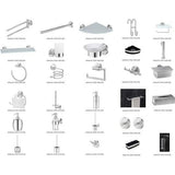 Toilet Brush Silver Stainless Steel Vase Cylinder