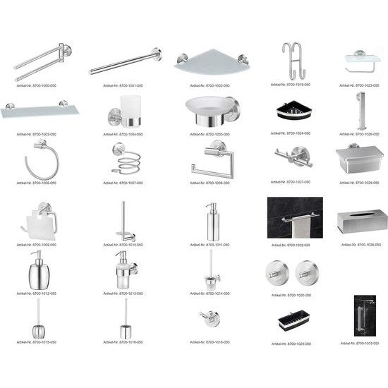 Toilet Brush Silver Stainless Steel Vase Cylinder