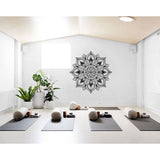 Grote Metalen Mandala Muurdecoratie Unieke Lotusbloem Muurkunst voor Thuis Slaapkamer Kantoor Binnen Buiten (Zwart)